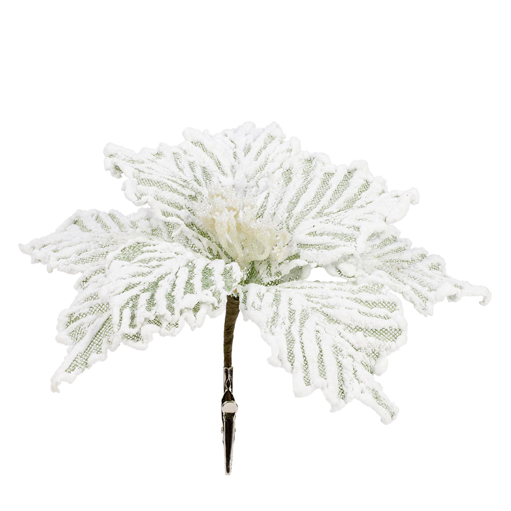 Poinsettia clip - Frosted green