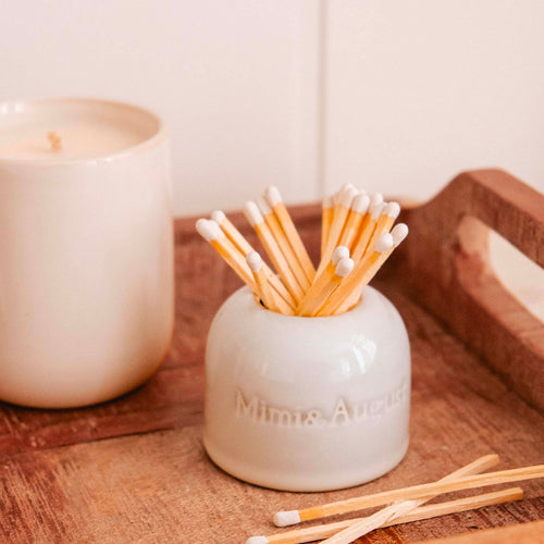 Pot d'allumettes blanc