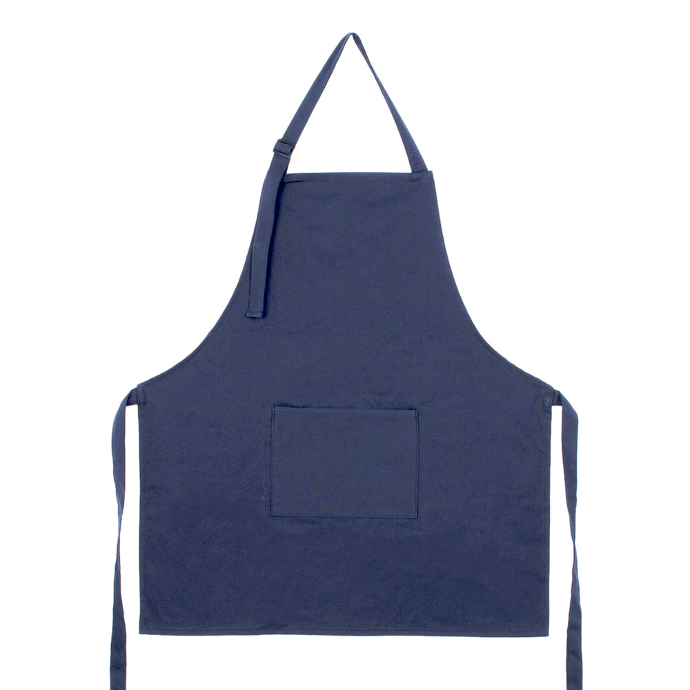 Plain apron with pocket - Blue