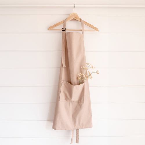 Tablier uni à poche - Rose