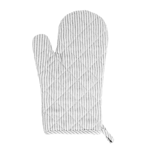 Striped oven mitt - Grey