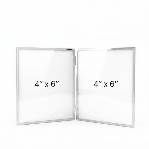 Cadre photo double Versailles 4x6 - Argent