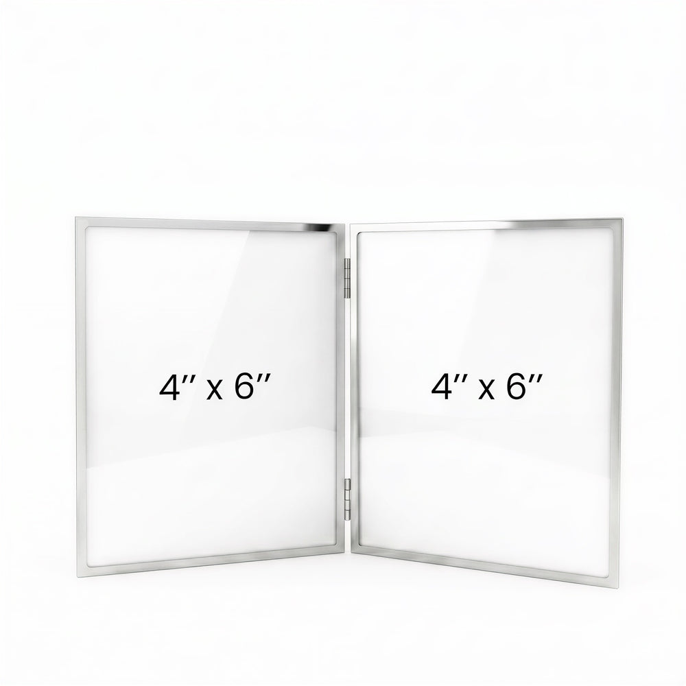 Cadre photo double Versailles 4x6 - Argent