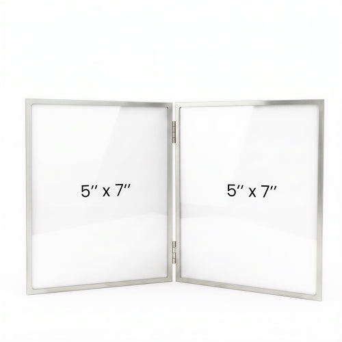 Cadre photo double Versailles 5x7 - Argent