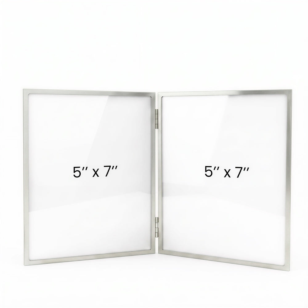 Cadre photo double Versailles 5x7 - Argent