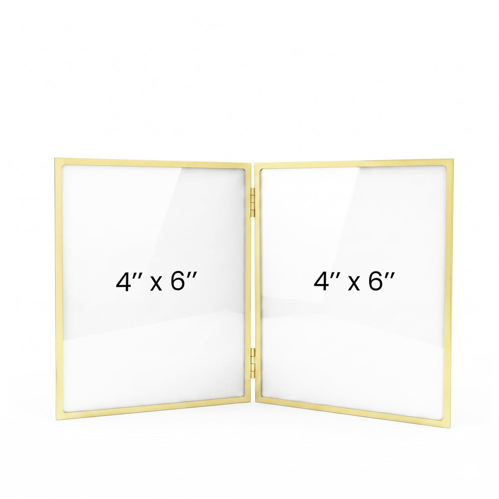 Double photo frame Versailles 4x6 - Gold
