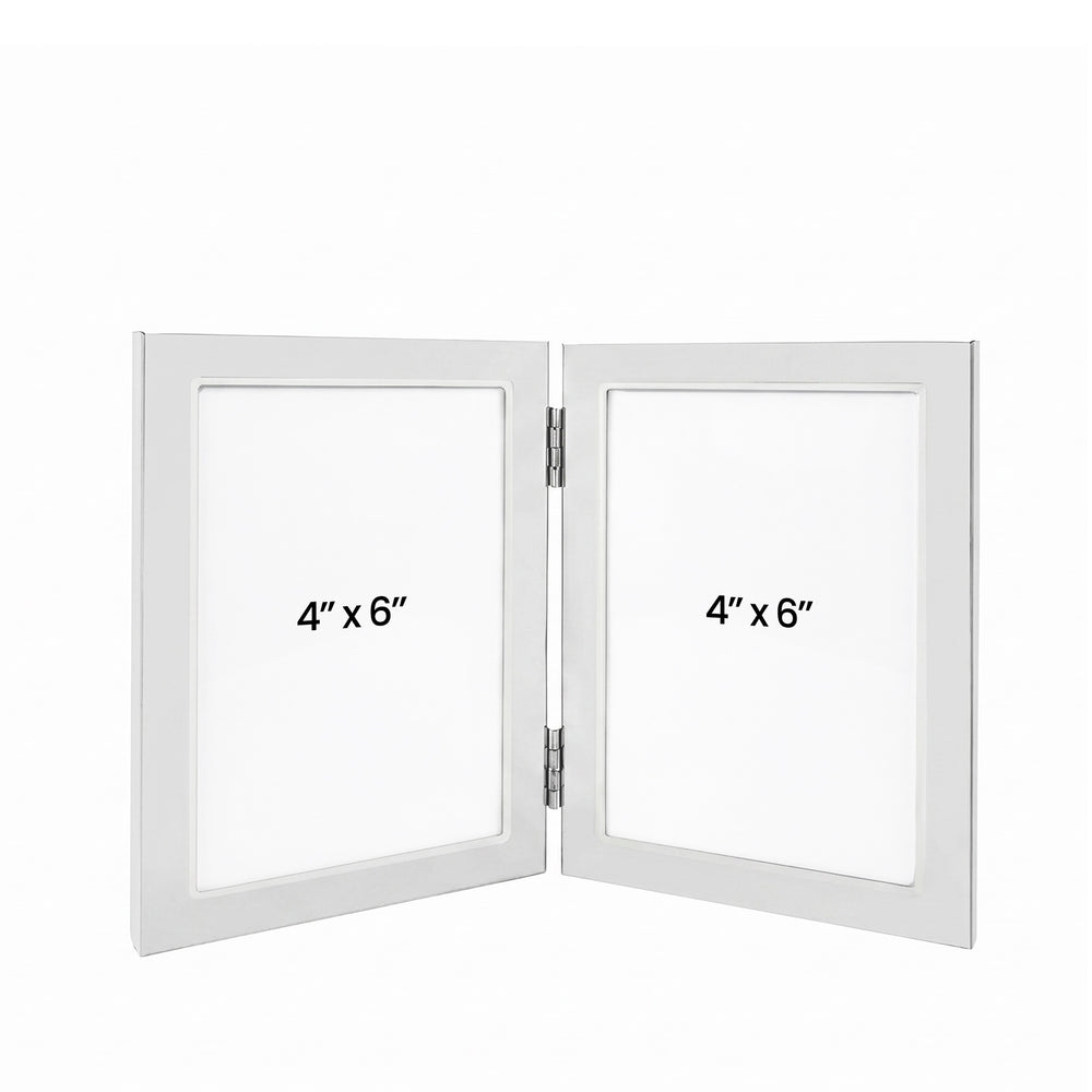 Cadre photo double Halo 4x6 - Argent