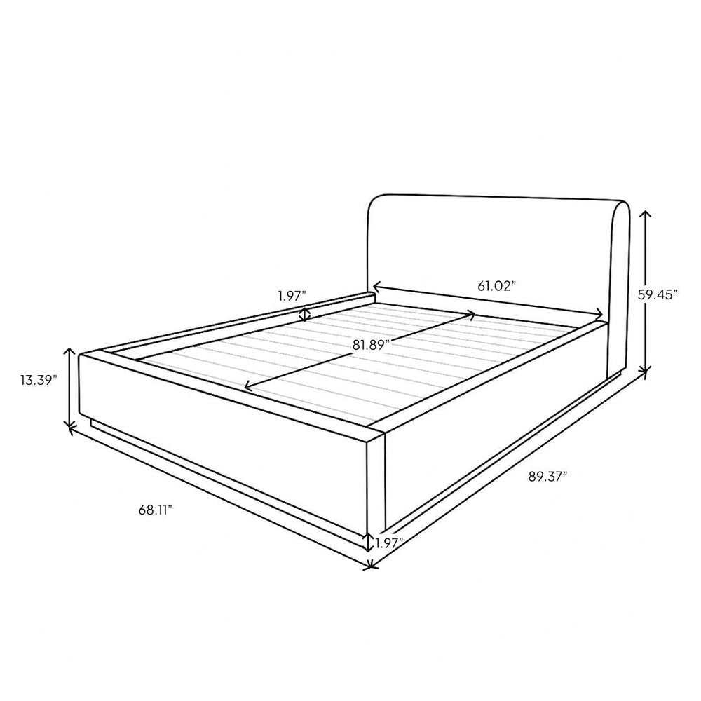 Base de lit Queen truffe - Faye