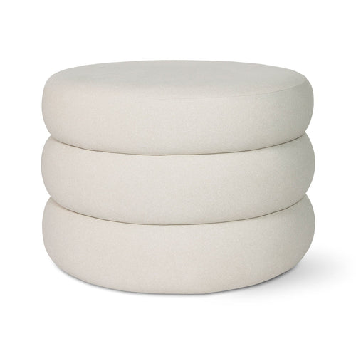 Ecru velvet ottoman - Fiel