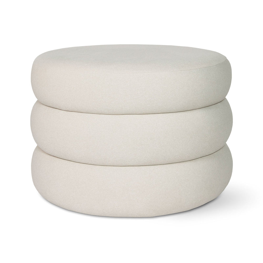 Pouf en velours blanc cassé - Fiel