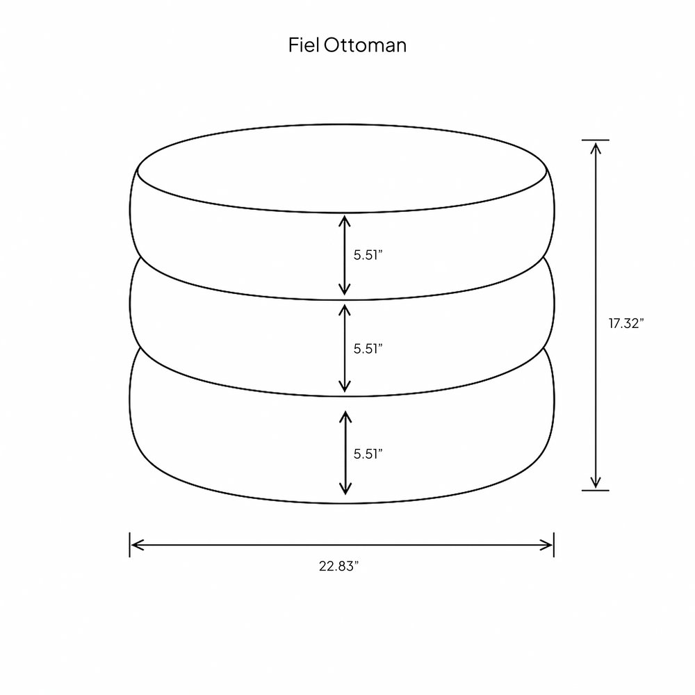 Pouf en velours sable - Fiel
