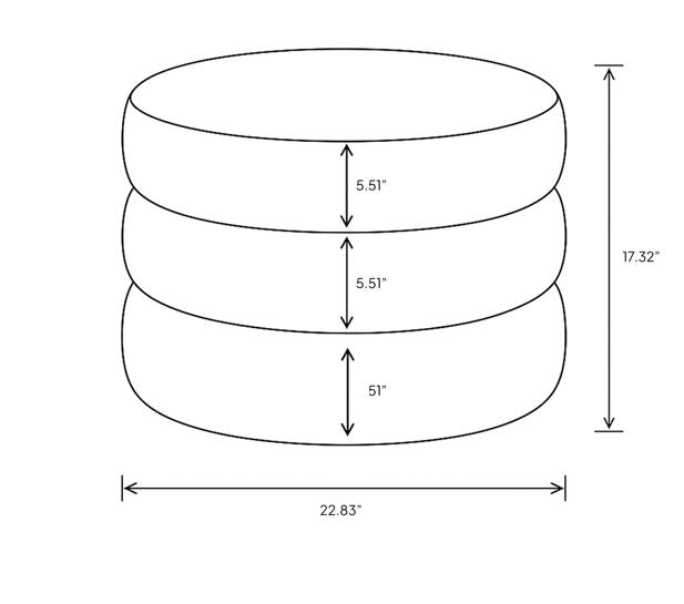 Pouf en velours blanc cassé - Fiel