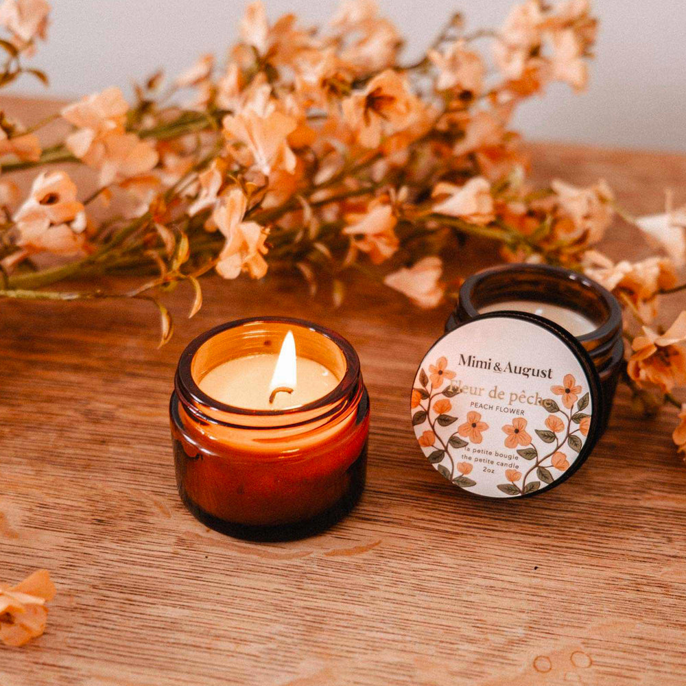 Chandelle parfumée - Fleur de pêche (2 oz)