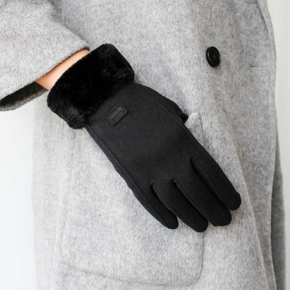 Gants avec manchette - Noir