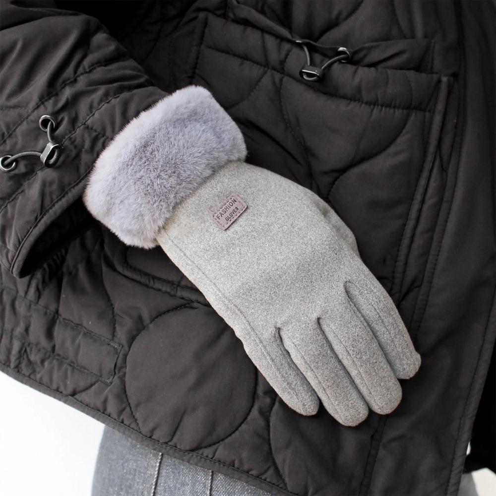 Gants avec manchette - Gris | Vêtements saisonniers | Boutique Kozy