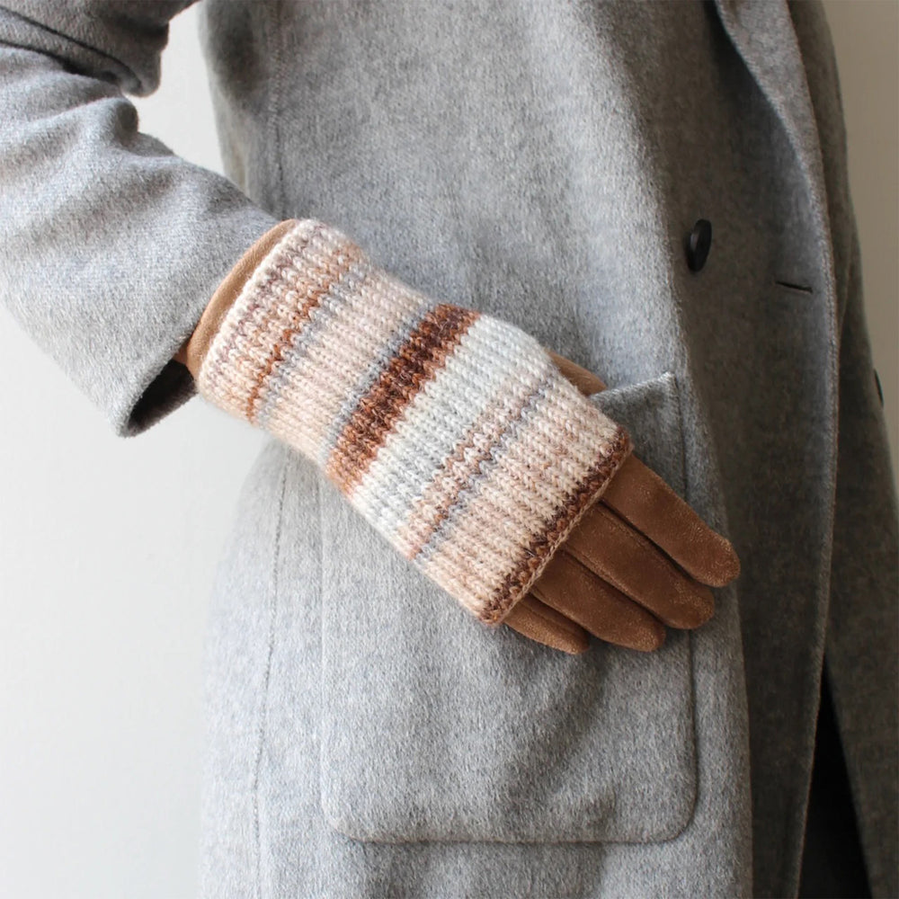 Gray & Black Wrist Warmer Gloves