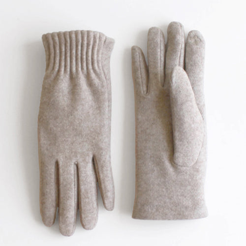 Gants taupe en microsuède