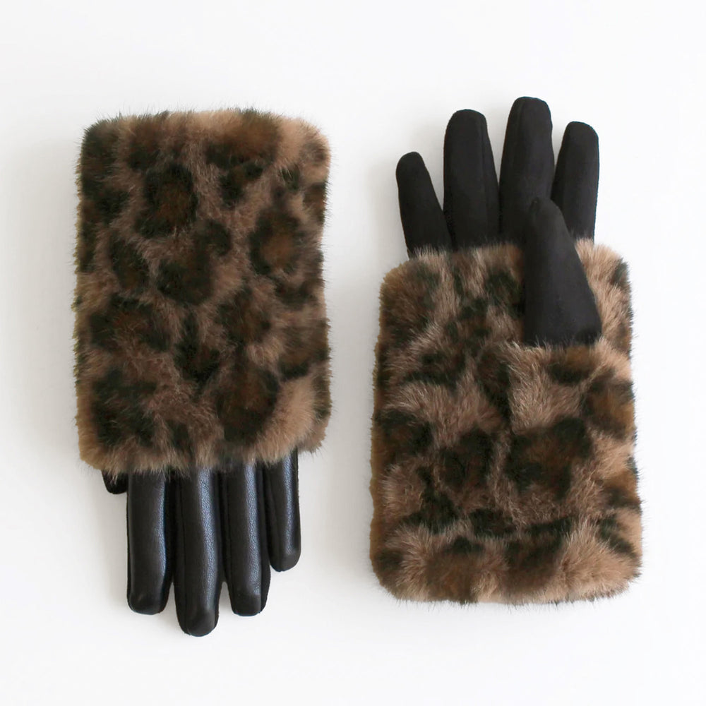 Gants chauffe-poignets léopard