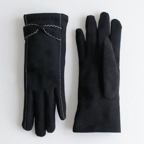 Gants noirs en microsuède