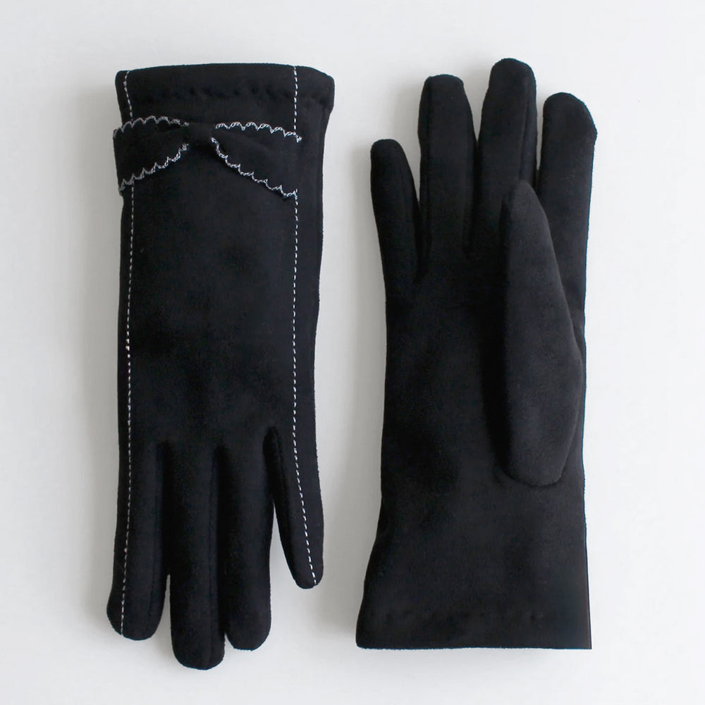 Gants noirs en microsuède