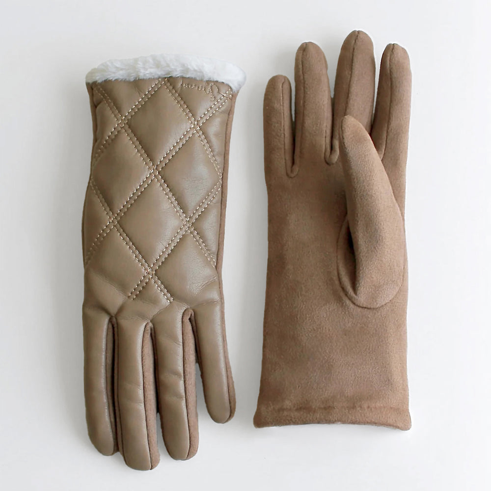 Gants beiges - Motifs losanges