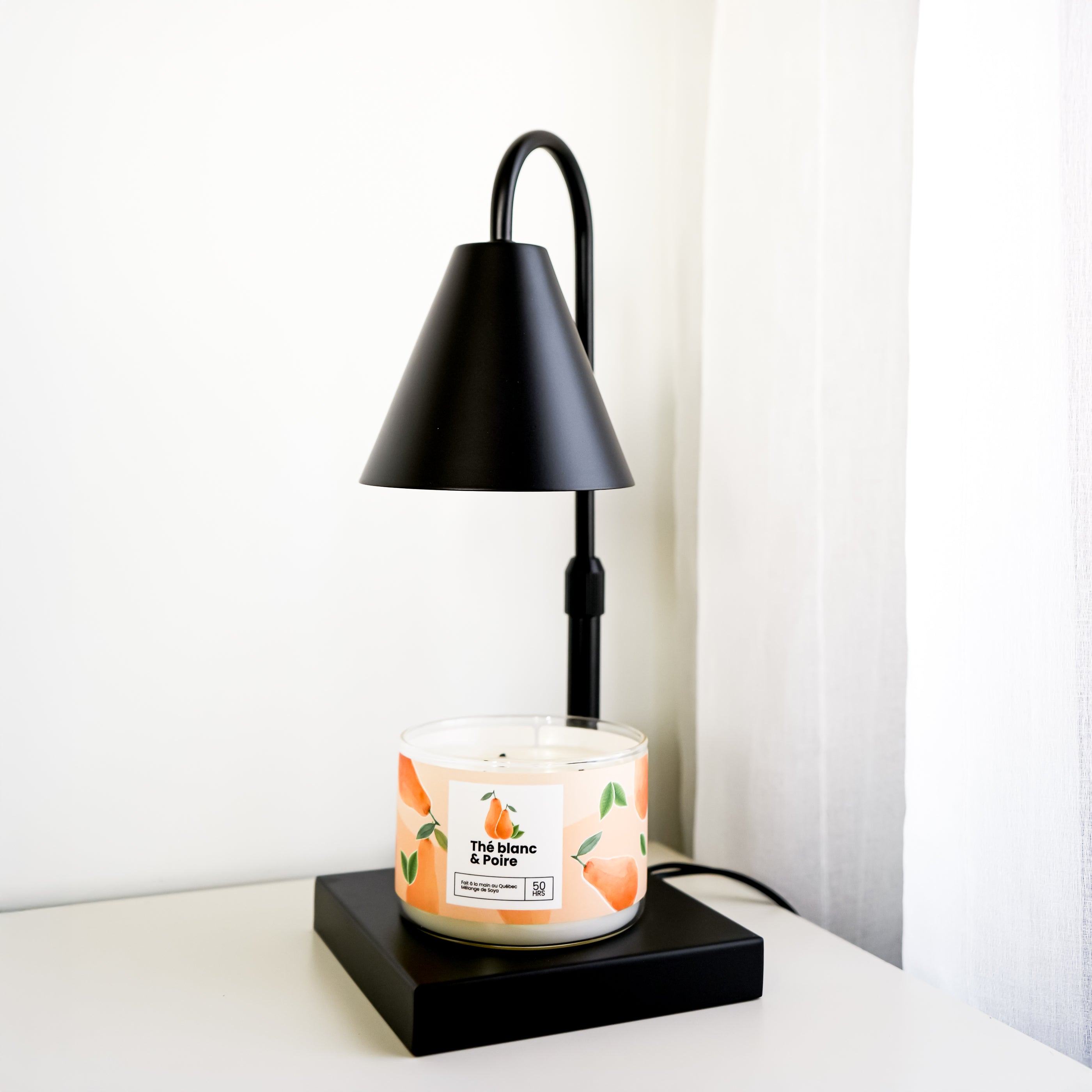 Lampe chauffante pour chandelle - Noire et sécuritaire | Boutique Kozy