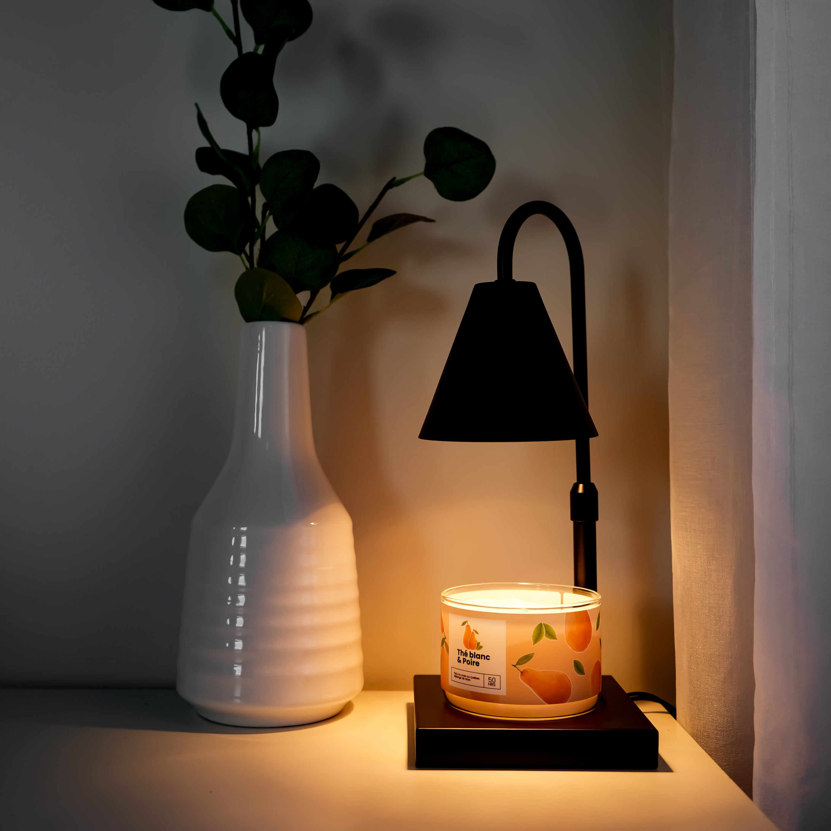 Lampe chauffante pour chandelle - Noire et sécuritaire | Boutique Kozy