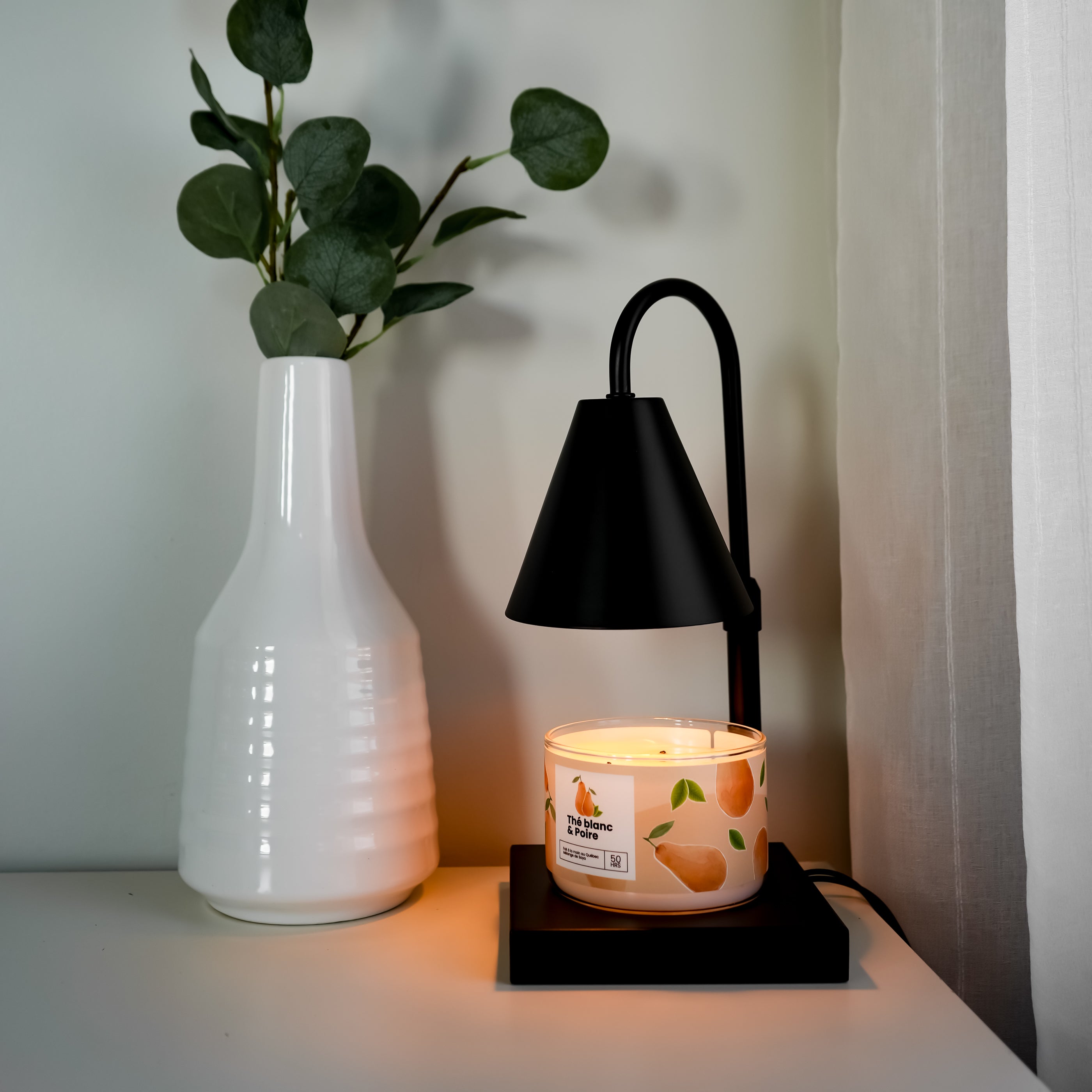 Lampe chauffante pour chandelle - Noire et sécuritaire | Boutique Kozy