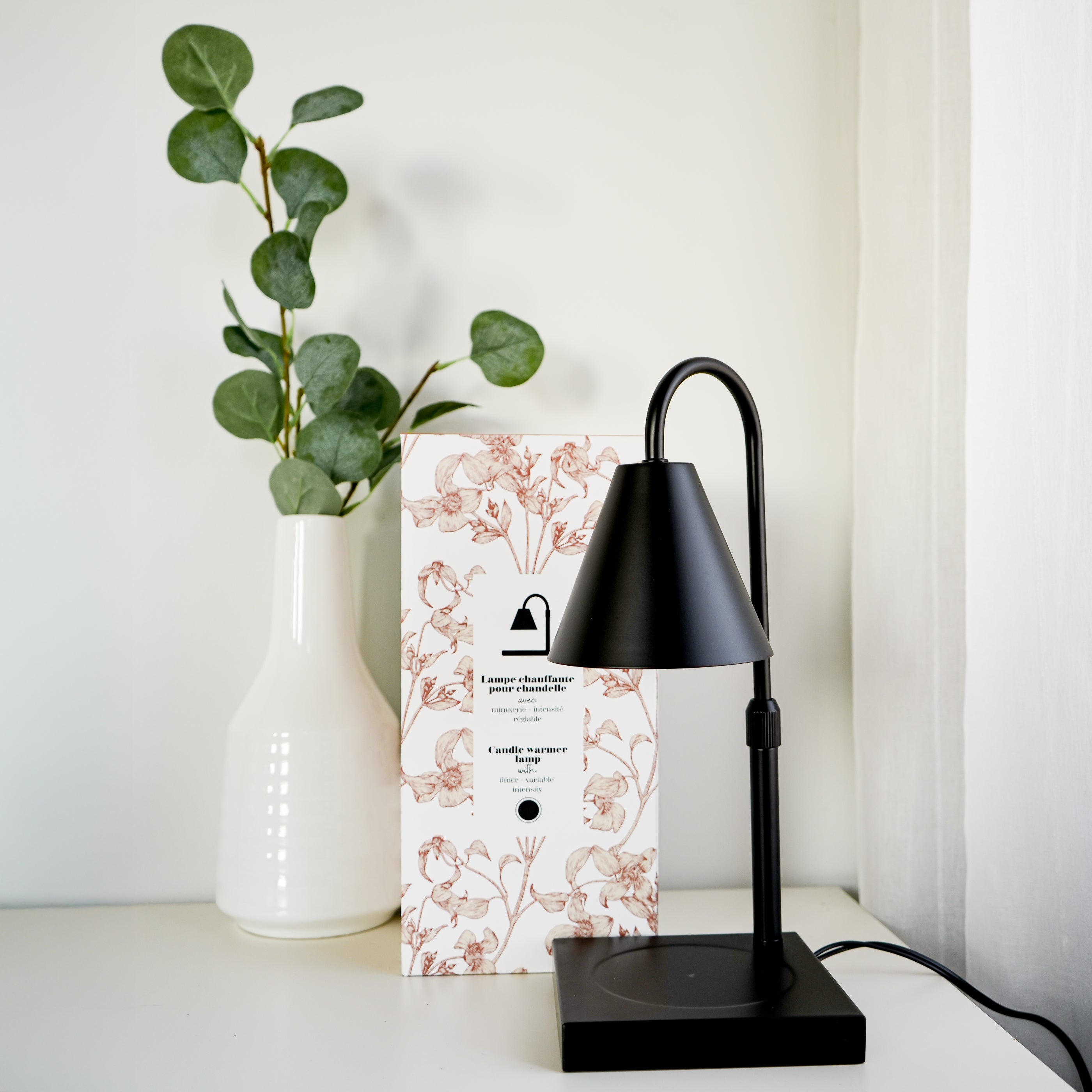 Lampe chauffante pour chandelle - Noire et sécuritaire | Boutique Kozy
