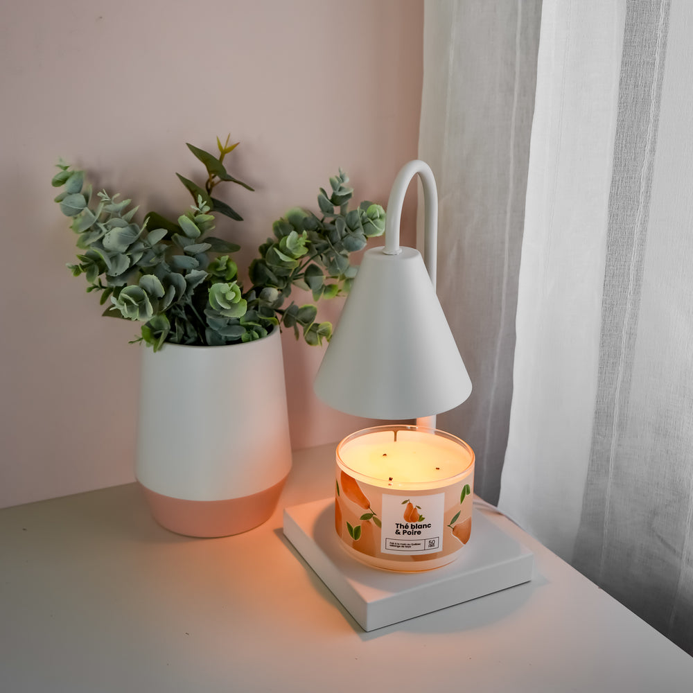 Lampe chauffante pour chandelle - Blanche
