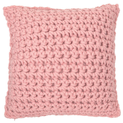 Coussin européen en tricot rose - Gummy