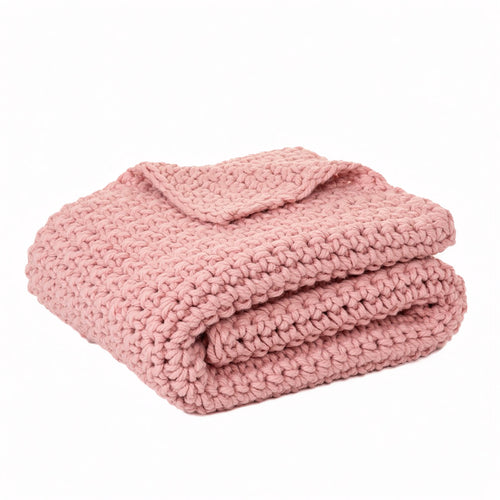Jeté en tricot rose - Gummy
