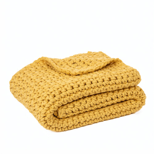 Jeté en tricot jaune - Gummy