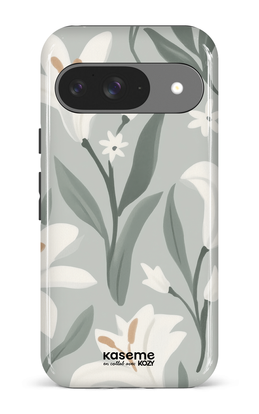 Étui impact pour cellulaire - La danse des lys sauge