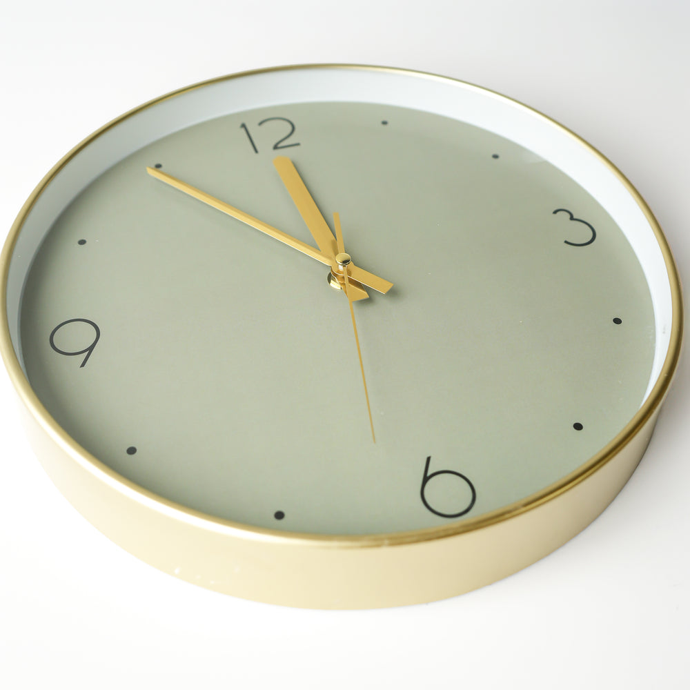 Horloge murale - Vert & doré