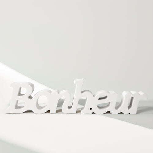 Mot "Bonheur" blanc