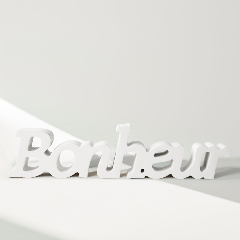 Mot "Bonheur" blanc