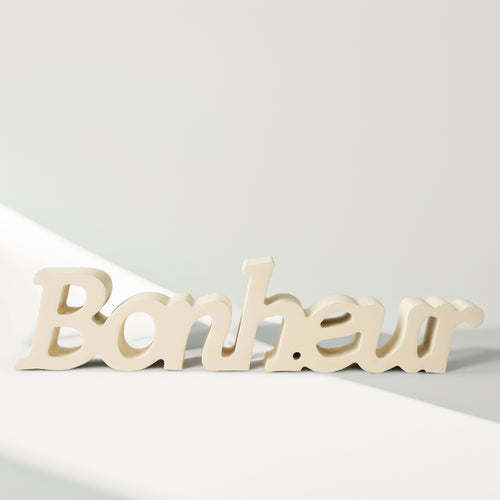 Mot "Bonheur" beige