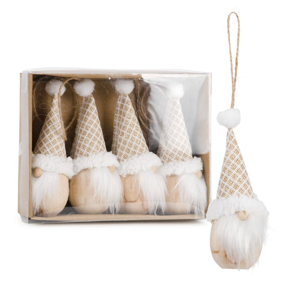 Ornament set (4) - Wooden gnome