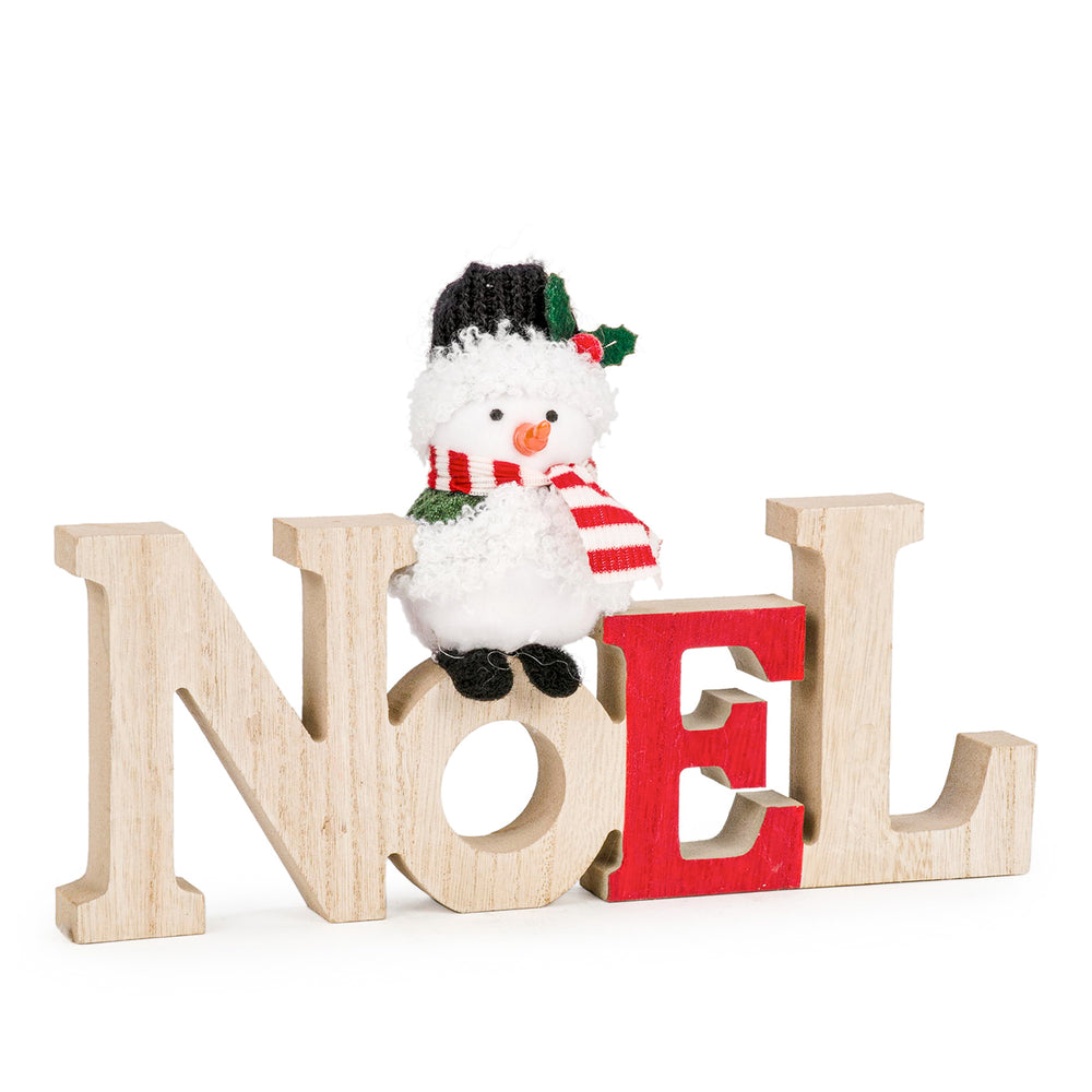 Deco word "Noël" - Natural & red