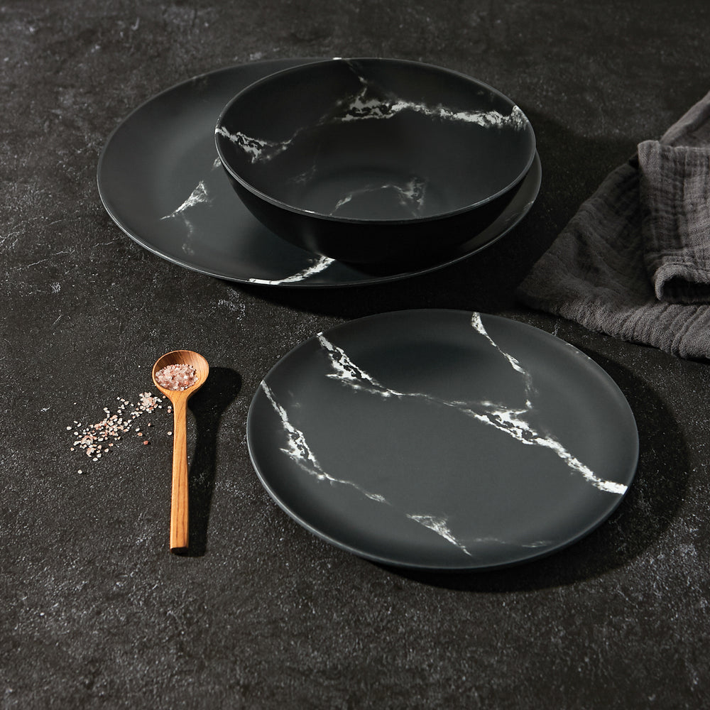 Ensemble de vaisselle marbre - Noir