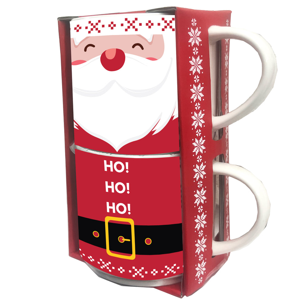 Ensemble de 2 tasses empilables - Père Noël