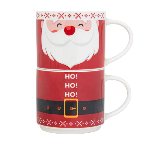 Ensemble de 2 tasses empilables - Père Noël