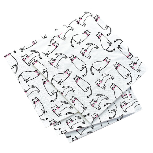 Serviettes de table - Chats coquins