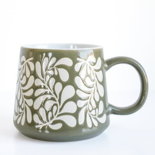 Olive cup - Leaf patterns