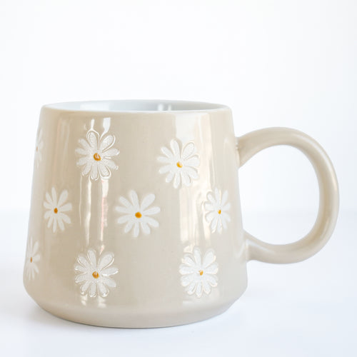 Beige cup - Daisies
