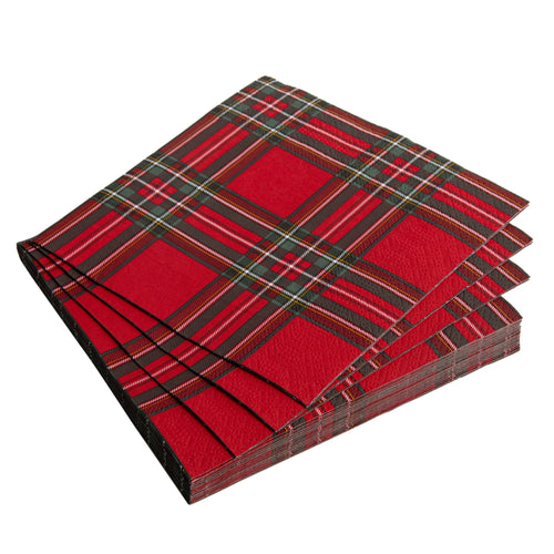 Serviettes de table - Carreaux de Noël