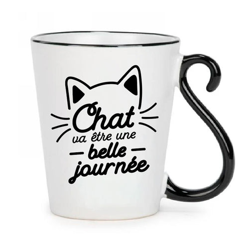 Tasse queue de chat - Chat va être