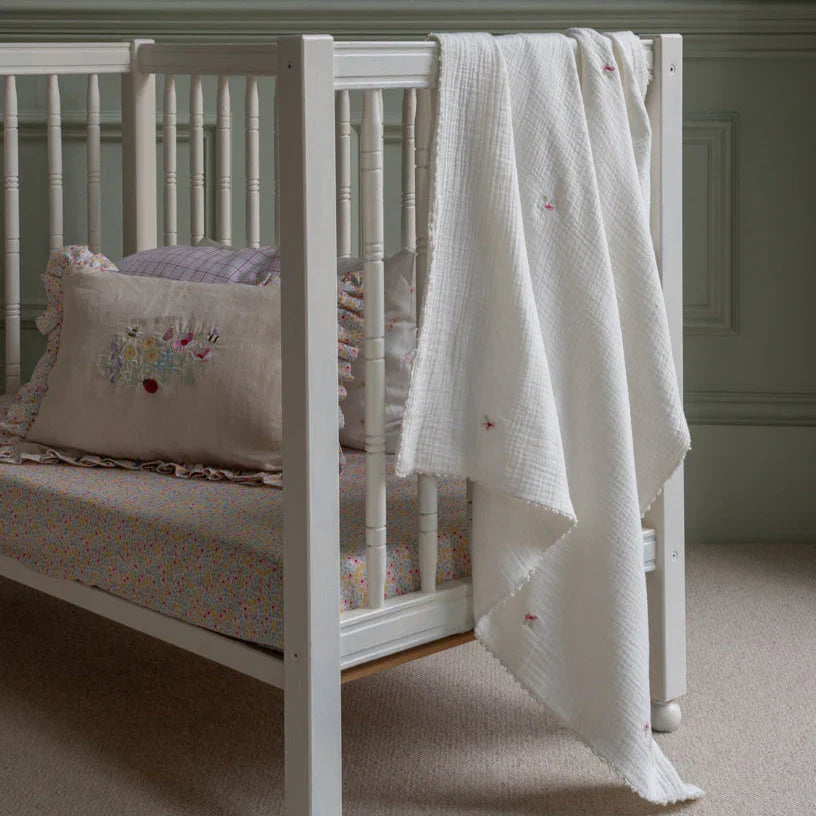 Embroidered muslin - Anemone