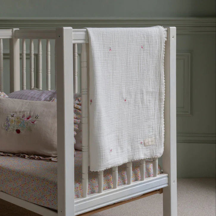 Embroidered muslin - Anemone